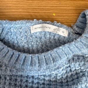 Altar'd State Soft Blue Crew Neck Sweater